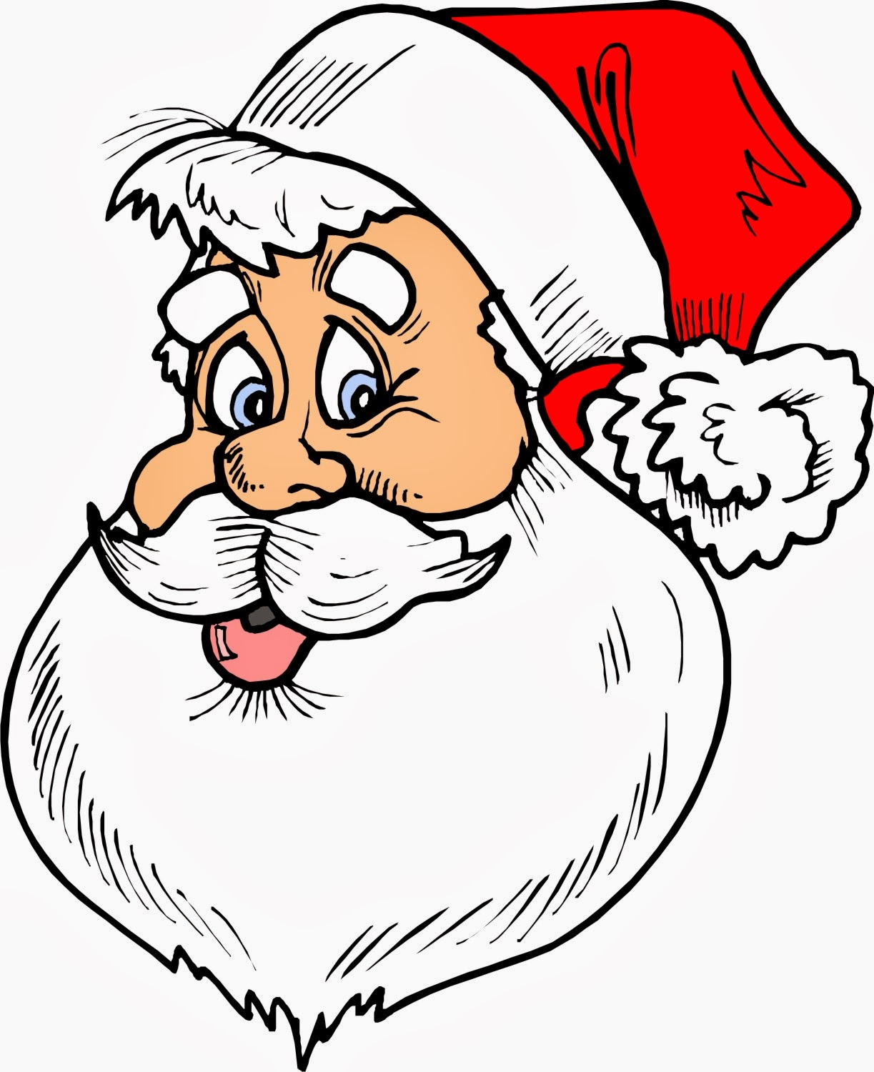 Лицо Санты с подарками рисунок